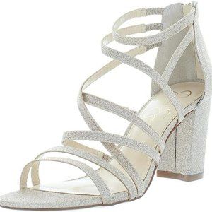 Jessica Simpson Stassey Women's Caged Faux Leather Back Zip Dress Sandals